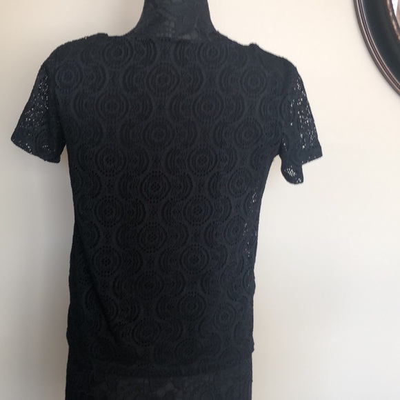 Black Lacey short sleeve top - Picture 3 of 3